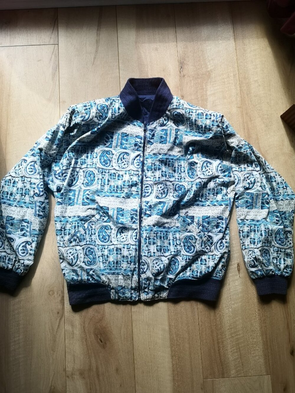 Vintage Le Coq Sportif Reversible Bomber Jacket Y2K Unisex Boxy Fit S